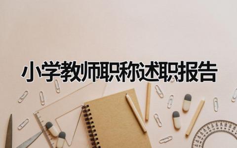 小学教师职称述职报告 小学教师职称述职报告简短 (20篇）