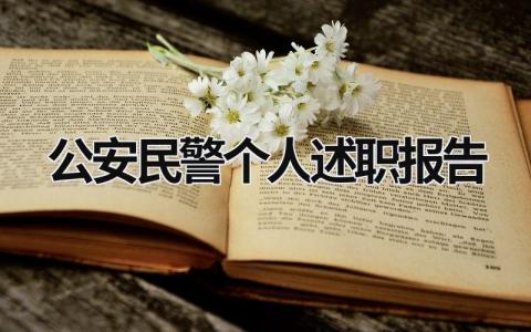 公安民警个人述职报告 公安民警个人述职报告2023 (17篇）