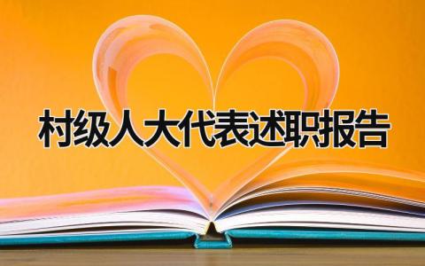 村级人大代表述职报告 村级人大代表述职报告简报 (17篇）