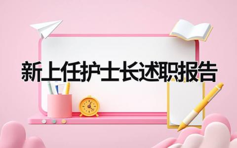 新上任护士长述职报告 新上任护士长述职报告 (17篇）