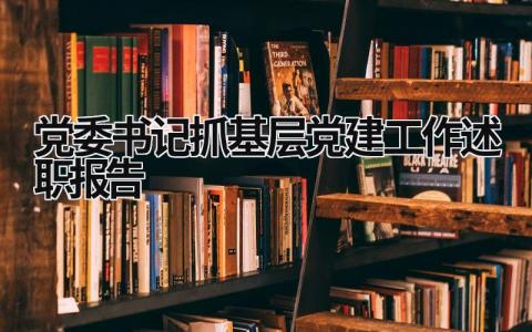 党委书记抓基层党建工作述职报告 党委书记抓基层党建工作述职报告 (15篇）