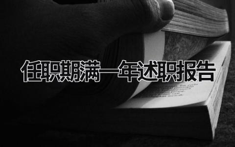 任职期满一年述职报告 任职期内述职报告怎么写 (17篇）