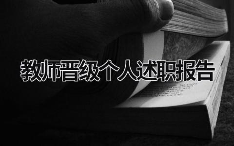 教师晋级个人述职报告 教师晋级个人述职报告范文 (11篇）