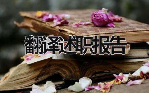 翻译述职报告 翻译初级职称述职报告 (20篇）