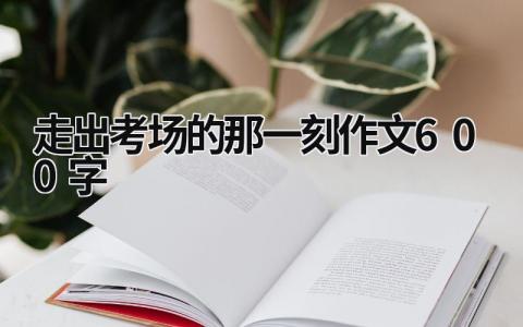 走出考场的那一刻作文600字